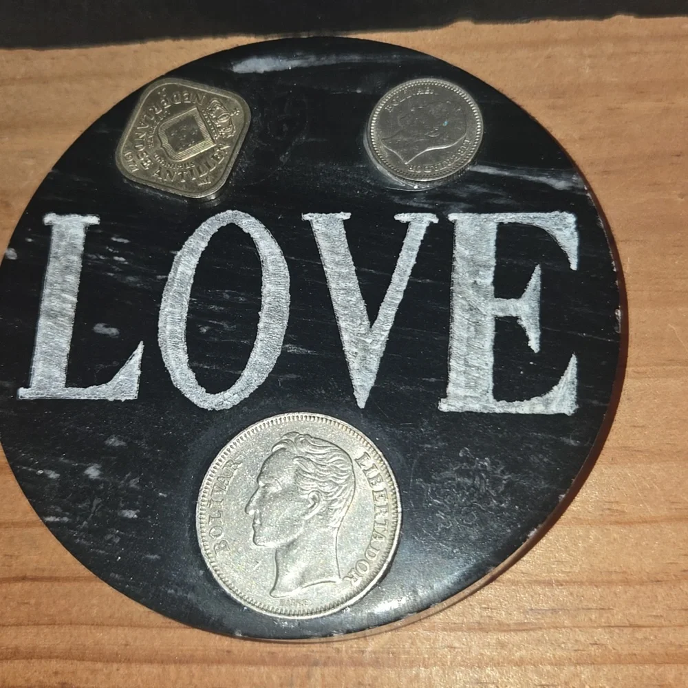 UNIQUE 1960s VENEZUELA BOLVAR COINS LOVE 3 1/2